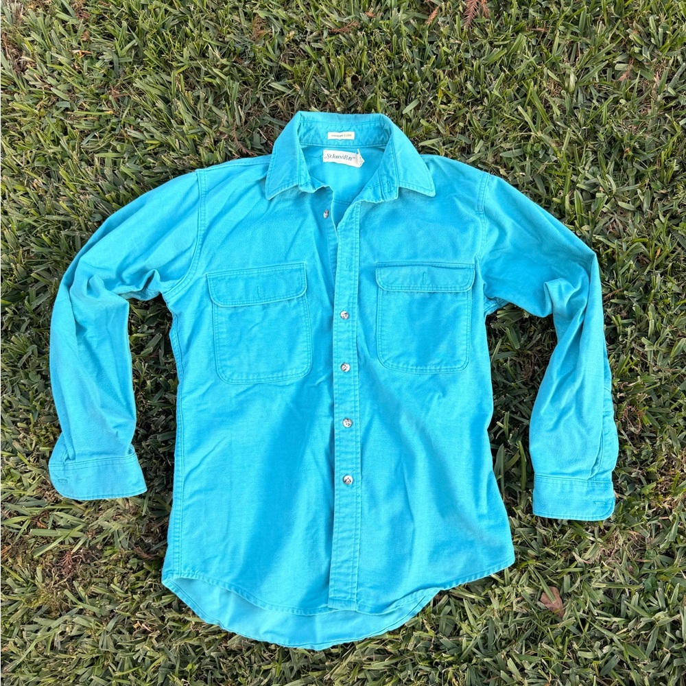 St. John's Bay Turquoise Casual Button Down Shirt